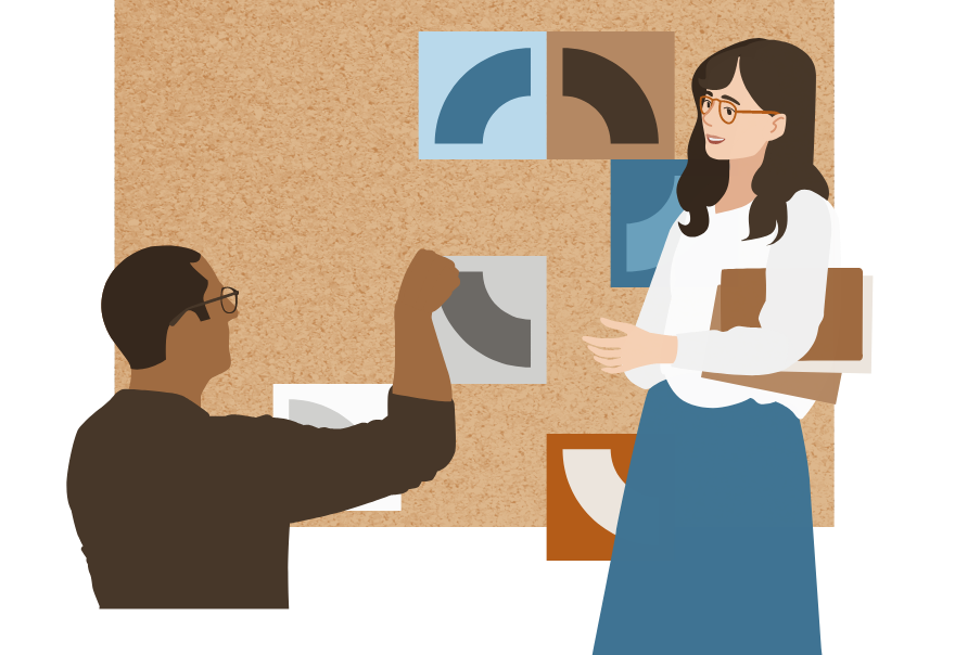 Illustration of two people collaborating