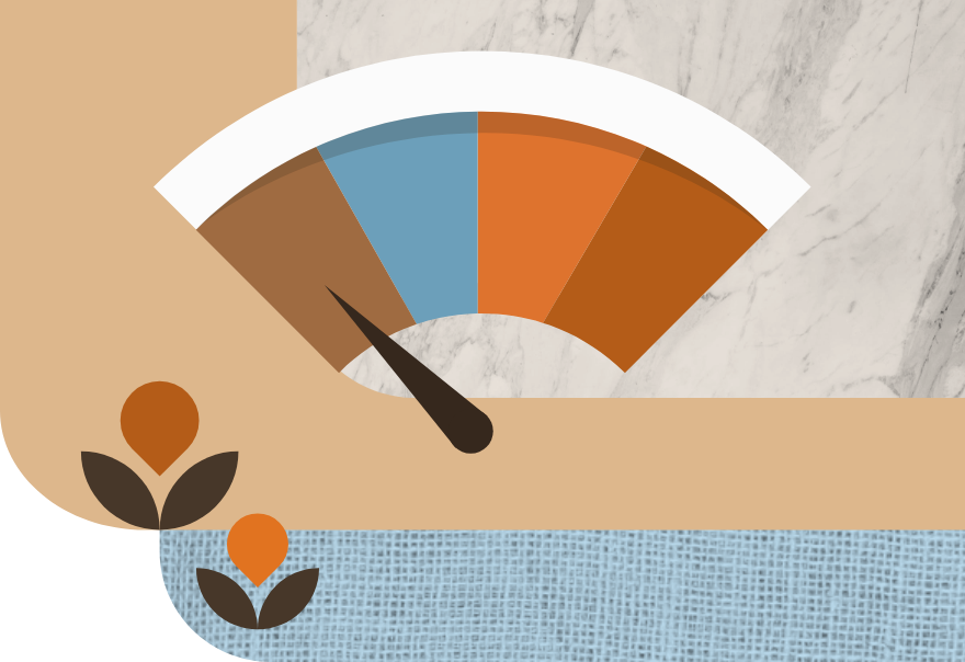 Illustration of a scale showing low to high